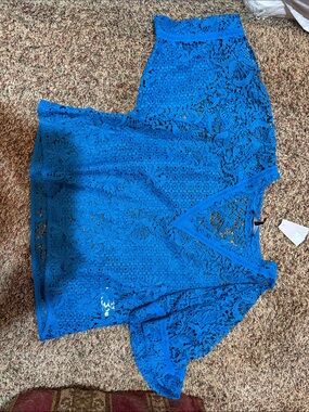 White House Black Market- Lace Kimono Blouse